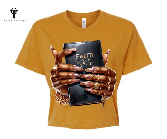 Faith Over Fear Women's Crop Tee