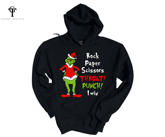 The Grinch "Rock , Paper , Scissors" Unisex Hoodie