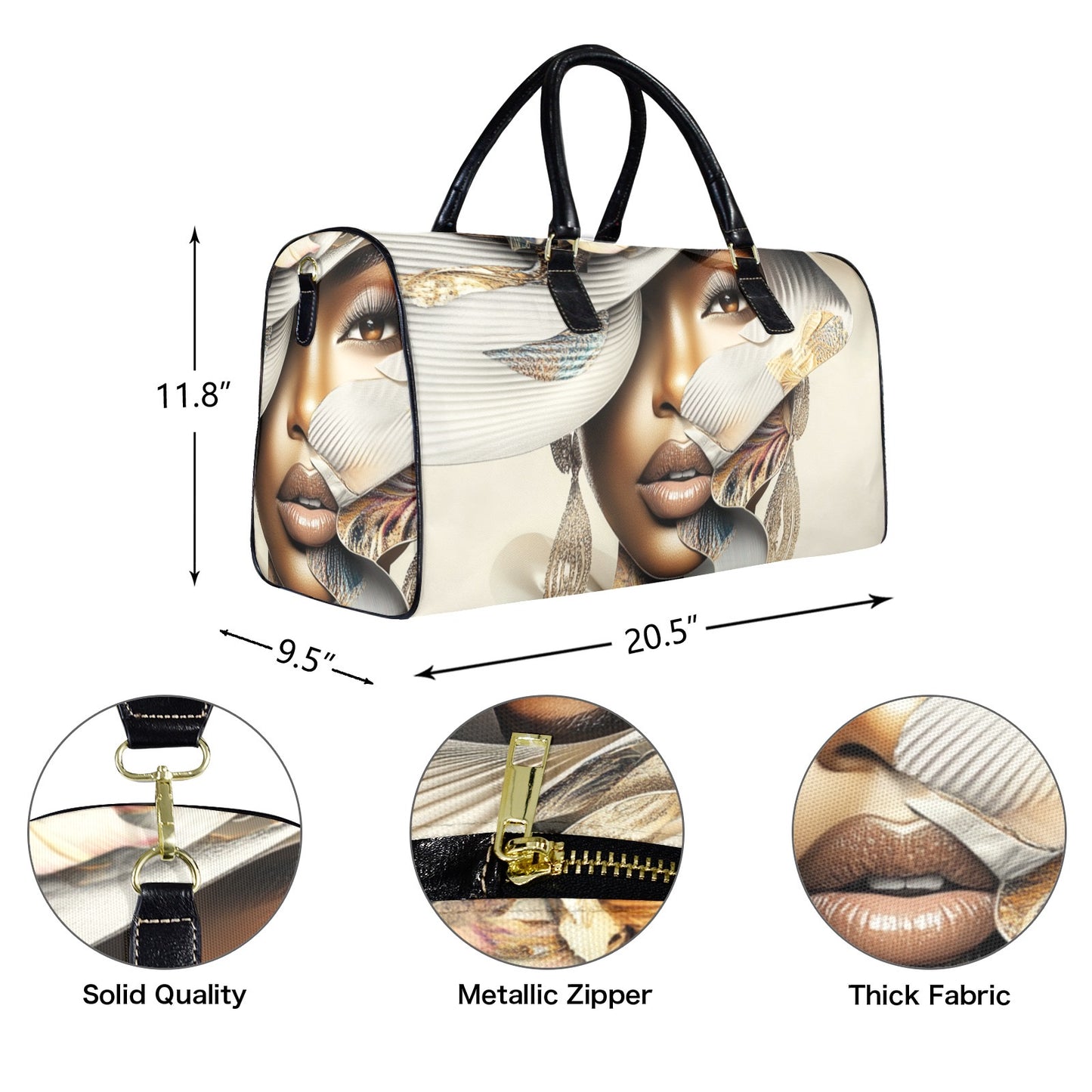 Elegant African American Woman Travel Bag